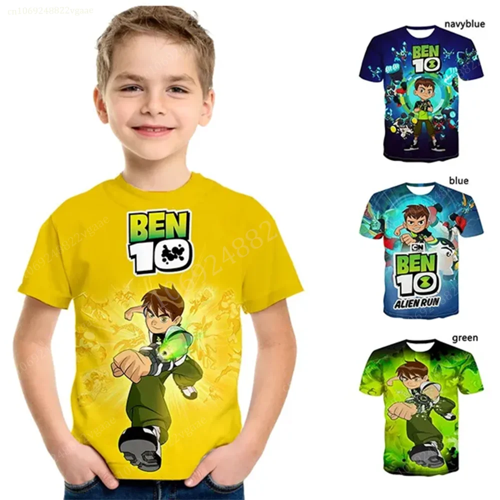 Summer Ben Tennyson 10 T Shirt Cartoon Boys Girls Tshirt Children\'s Clothing Kids Clothes Tee Shirts Costume Training Uniform