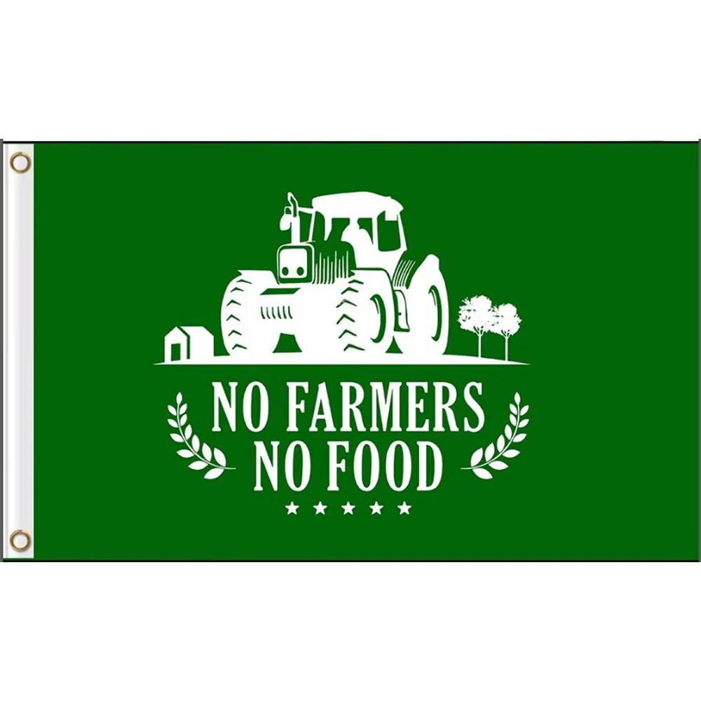 2X3FT NO FARMERS NO FOOD Flag 100% POLYESTER CUSTOM TRACTOR BANNER