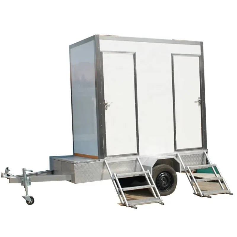 2026 China Classic Style Trailer Toilet  Portable House Homes Shipping Container Toilet Mobile Toilet with Wheels