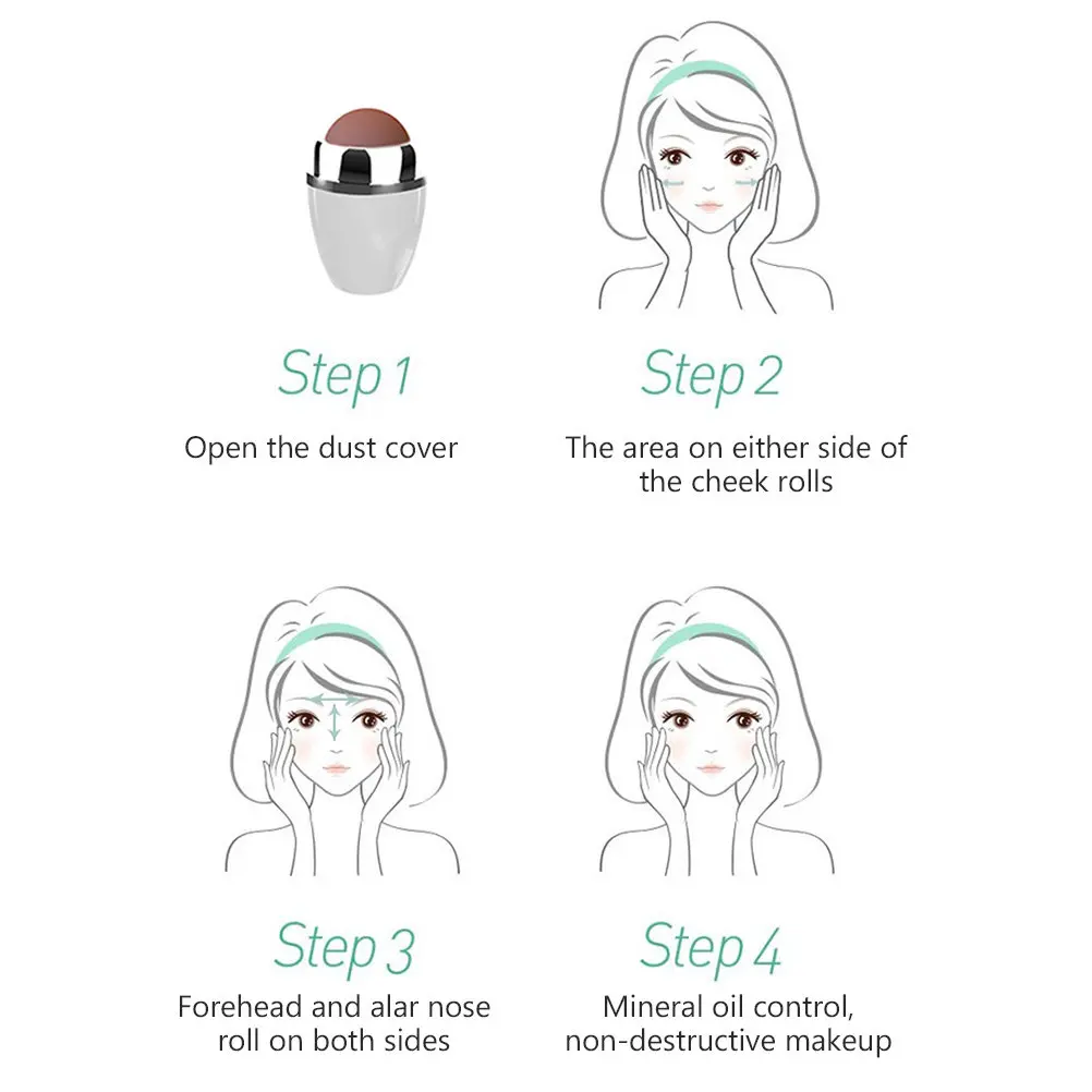 Vulkanischer Gesichtsroller, Öl-Absorbierendes Werkzeug für Gesichtspflege, Mini-Massagegerät, Tragbar, Wiederverwendbar, Naturstein