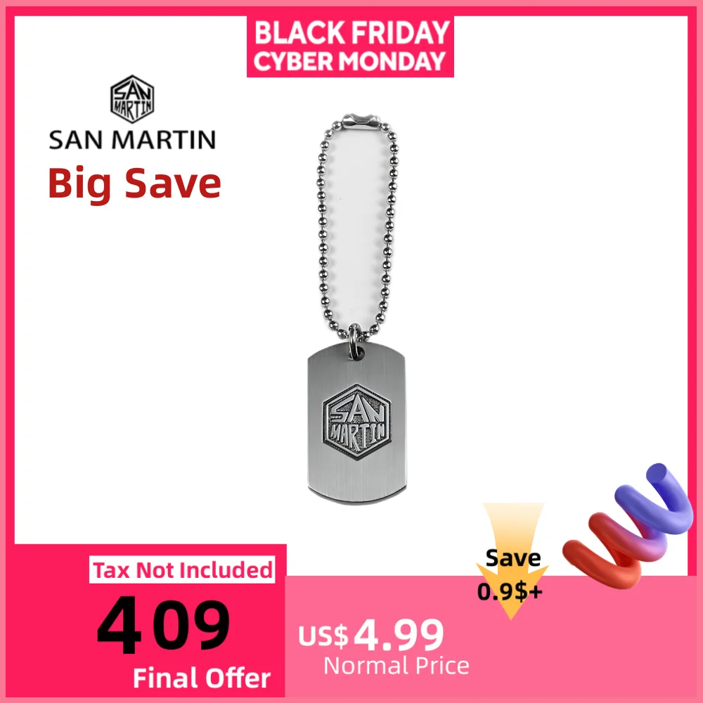 

San Martin 2021 новый модный брелок, ожерелье, подвеска, детали для часов, металлическая бирка из нержавеющей стали, брендовые периферийные продукты
