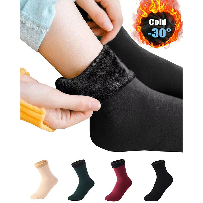 

1Pair Women Winter Warm Plus Velvet Thick Warm Socks Soft Seamless Sock Anti-pilling Snow Socks Sleeping Thicken Thermal Socks