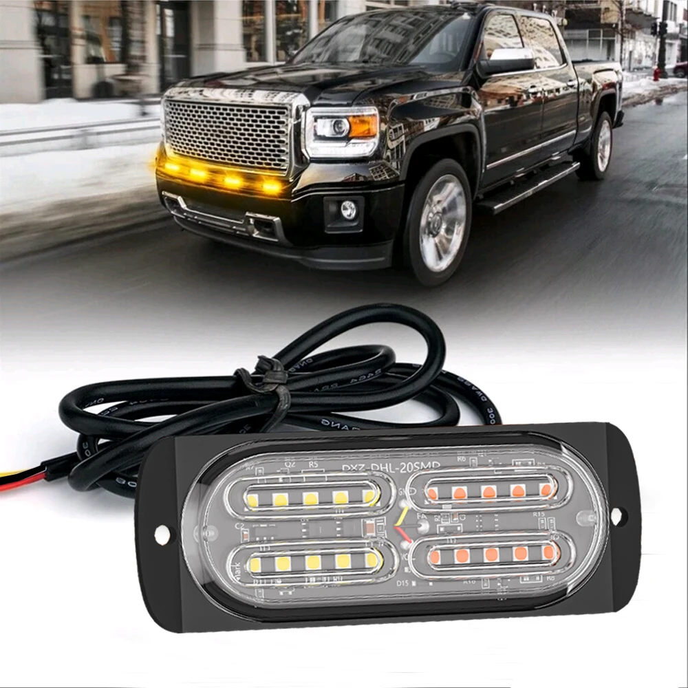 

1Pc Car Strobe Lights 20 SMD Flashing Warning Light LED LAMP Car LED Lamp Emergency Waterproof Light Universal Car Accessories