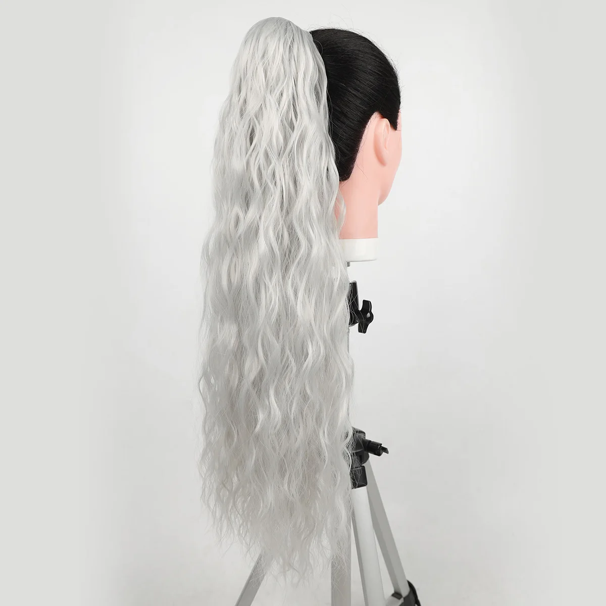 24 Zoll verworrener lockiger Pferdeschwanz, weiche synthetische Haarverlängerung, Kordelzug, Pferdeschwanz-Haarteile, schwarzer Clip-in-Pferdeschwanz für Frauen – Detail 33