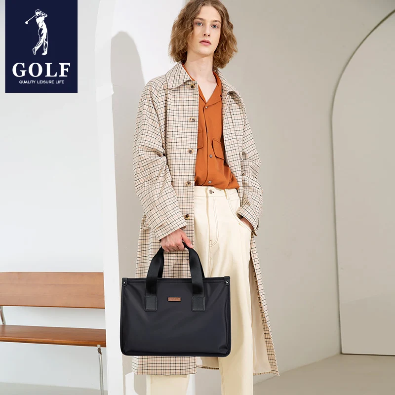 Golf Aktetas Heren Casual Schoudertas Crossbody Tas Zakelijk Canvas Handtas Grote Capaciteit Handheld Computer Tas