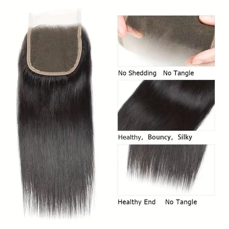 4x4 Closure Hand Tied Swiss Lace Human Hair
