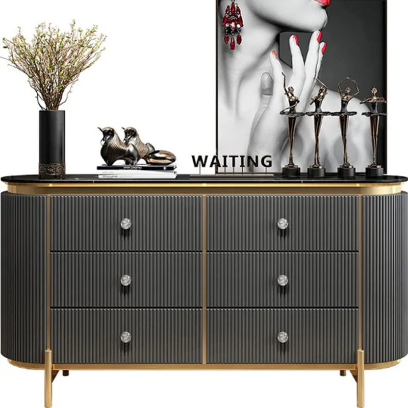 

American light luxury door cabinet stainless steel living room dining side cabinet entry simple foyer table storage