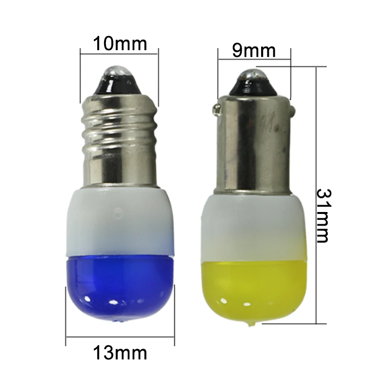 4pcs Ampoules Led Light T4W BA9S E10 3V 6V 12V 24v 110V 220V Auto Indicator Bulb Car Interior Light Instrument Lamp 6 12 24 Volt