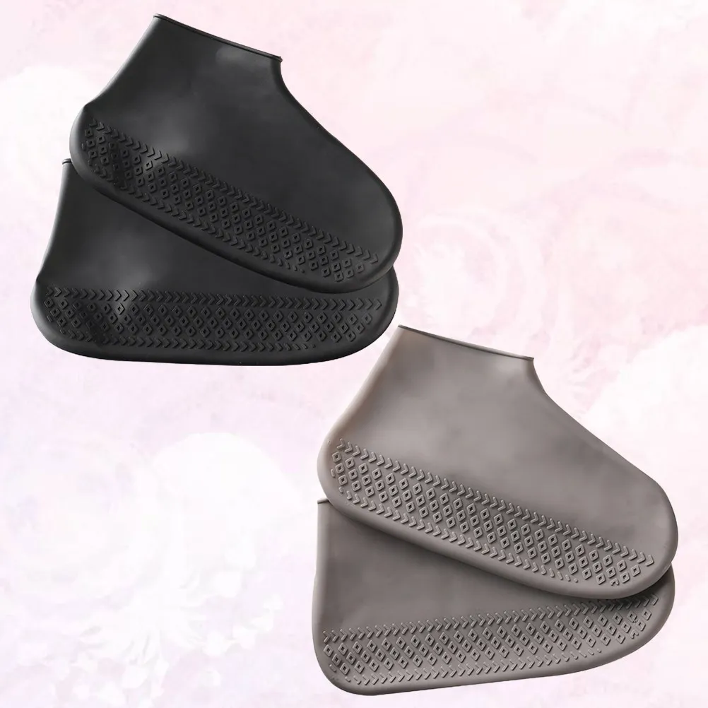 2Pairs Waterproof Shoes Cover Slip-Resistant Boot Protector Outdoor Activity Overshoes for Plane Ride Road Trip Daily Commute