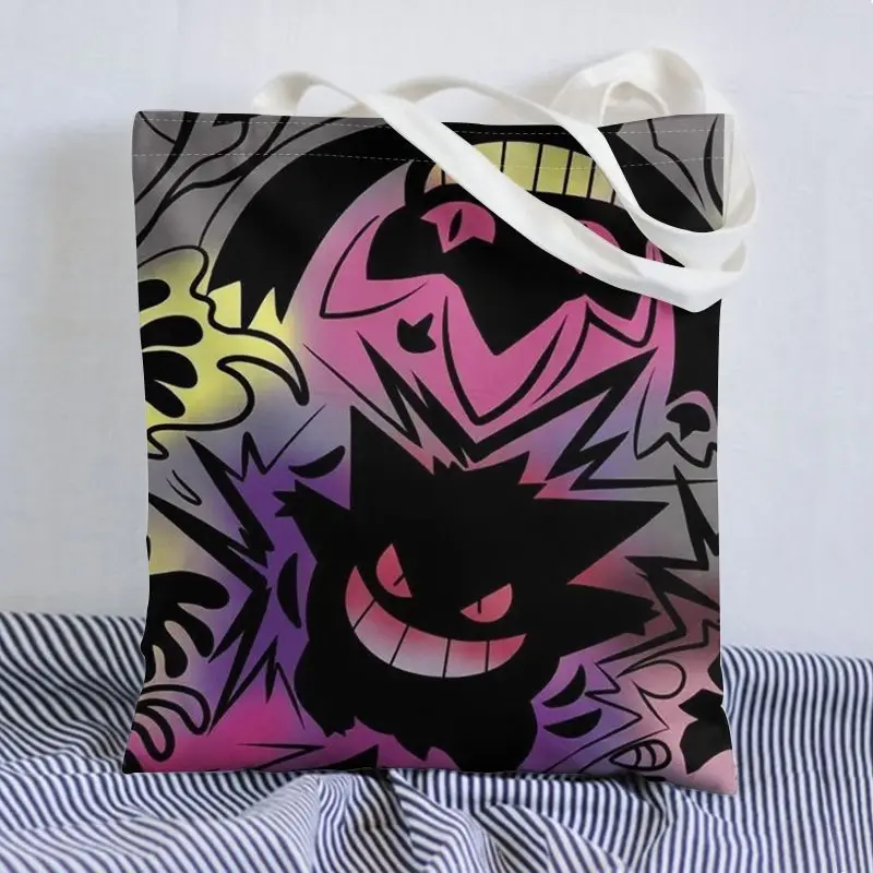 

Pokemon Gengar холст с принтом двойная веревка большая вместительная сумка на плечо Iapd книга зонтик сумка для хранения подарок на день рождения для мальчика