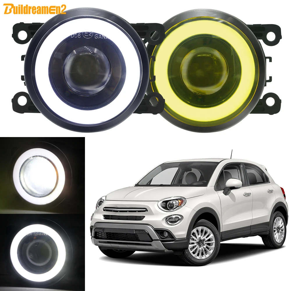 

2 х 30 Вт H11 светодиодные противотуманные фары COB с Angel Eye DRL Автомобильные передние противотуманные фары дневного света для Fiat 500X (334_) Sport Cabrio 2014-2023