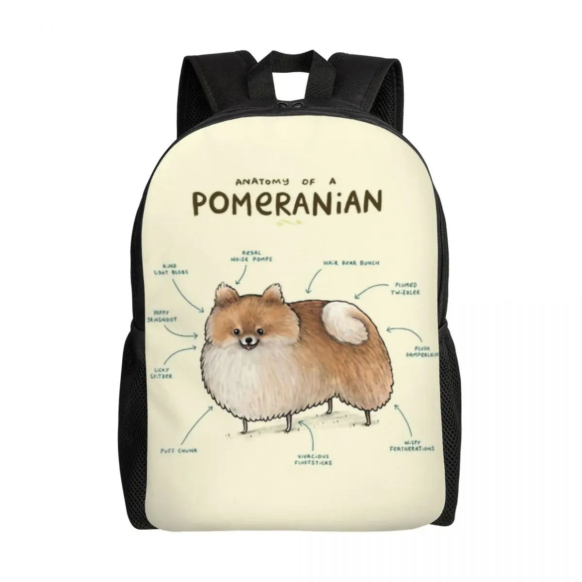 

Anatomy Of A Pomeranian Travel Backpack Men Women School Laptop Bookbag Cute Dog Puppy College Student Daypack Bags