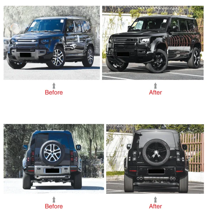 

Damei Car Accessories All Glossy Black Body Parts Spare Tire Cover Front Bumper Body Kit For Land Rover Defender Bodykit 2020+