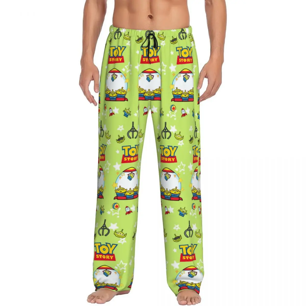 Custom Toy Story Aliens Cute Pajama Pants Sleepwear Men Elastic Waistband Comic Hot Sleep Lounge Bottoms with Pockets