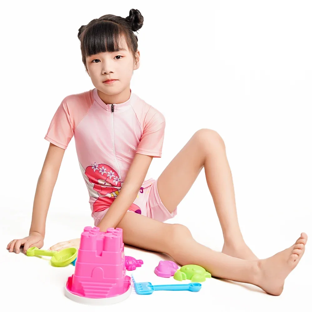 2024 New Fashion Children\'s Swimwear Cute Cartoon Girls One-Piece Swimming Costume Toddler Breathable Swimming Suit Girls