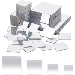 100pcs Self Adhesive Acrylic Mirror 4 Sizes Flexible Square Mirror for Crafts Projects Supplies Home Decoration 0.8/1/2/3 Inch