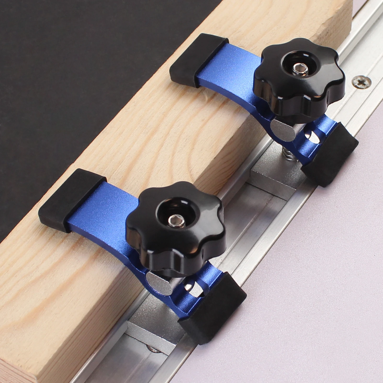 1/2PCS Aluminum Alloy Quick Acting T-Track Hold Down Clamp with T Silder Woodworking Clamps Jig for Routers Drill Presses CNC