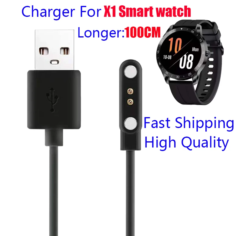 Fast shipping 2pin Magnetic Smar twatch Dock Charger Adapter USB Charging Cable Cord for Blackview X1Smart Watch Accessories