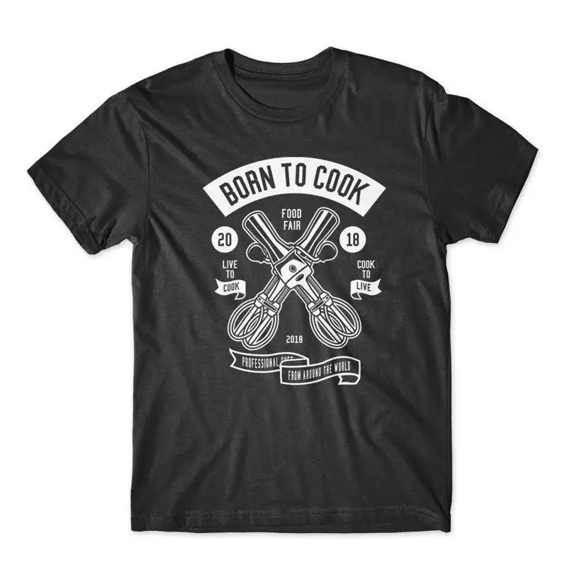 

Born To Cook T Shirt 100 Cotton Premium New