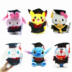 Sanrio Cinnamoroll Kuromi Hello Kitty Plush Graduation Season Toy Cartoon Soft Stufffed Doll Anime Decor Toys For Children Gift