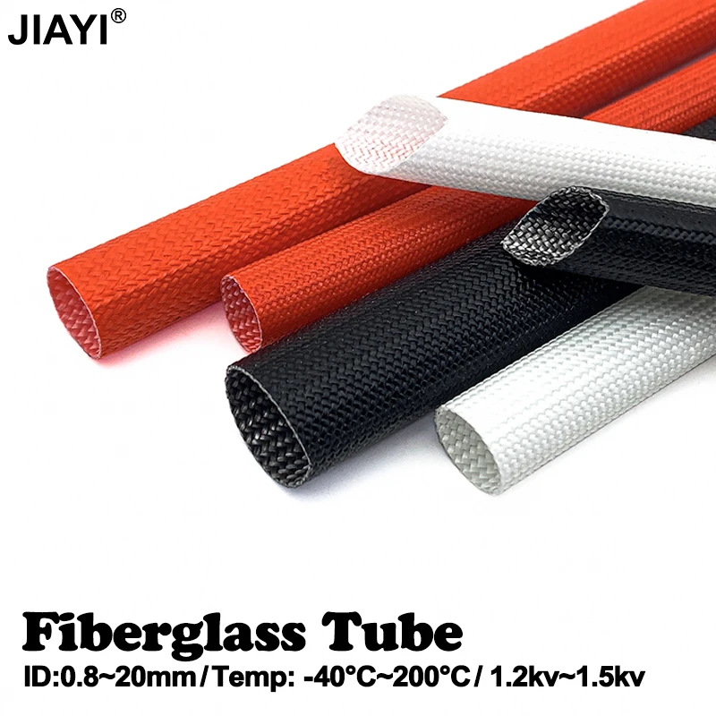 1-14mm Silicone Fiberglass Tube High Temp Insulated Soft Glass Fiber Braided Sleeve Chemical Resistant Cable Wrap