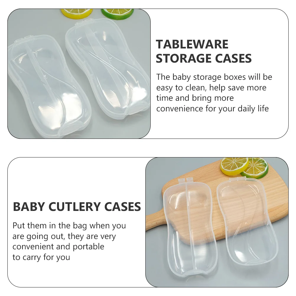 

5 шт., коробки для детских столовых приборов, прозрачные чехлы для хранения детской посуды, портативные контейнеры для столовых приборов, детские чехлы для столовых приборов, коробки для столовых приборов