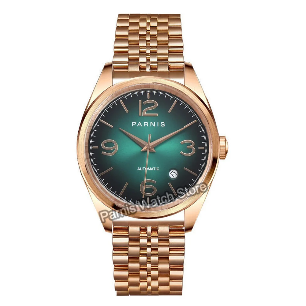 Parnis 40 mm esfera azul cristal de zafiro 5ATM Miyota8215 reloj piloto automático para hombres y niños