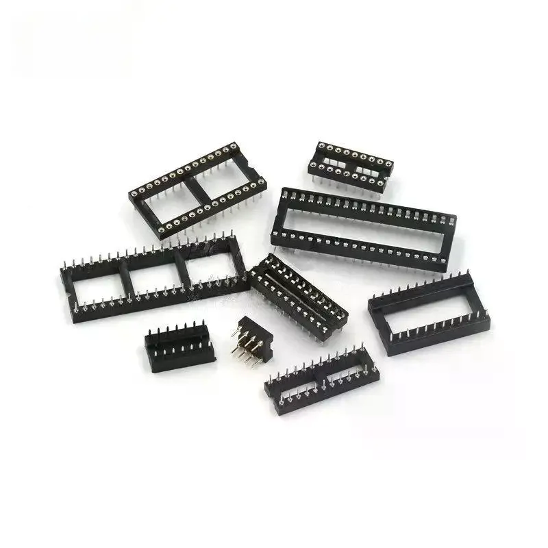 10Pcs DIP6 DIP8 DIP14 DIP16 DIP18 DIP20 DIP28 DIP40 Pins Round Hole IC Socket Connector DIP 6 8 14 16 18 20 24 28 40 Pin Socket