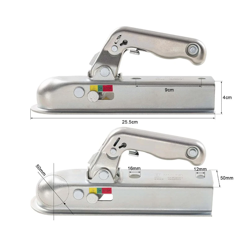 Trailer Coupling Hitch 50mm Pressed Steel For Unbraked Trailers Upto 750kg Trailer Hitch Towing Coupler Mount