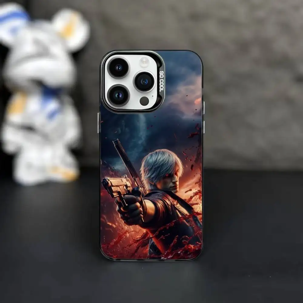 Funda de teléfono Game D-Devil Mays Cry D-DMC para iPhone 16,15,14,13,12,11, Mini,Pro,MAX, funda negra mate a prueba de golpes
