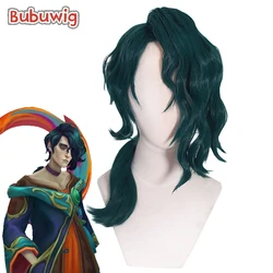 Bubuwig Synthetic Hair Hwei Cosplay Wigs Game LOL Hwei 60cm Long Curly Dark Green Party Men Wavy Wig Heat Resistant