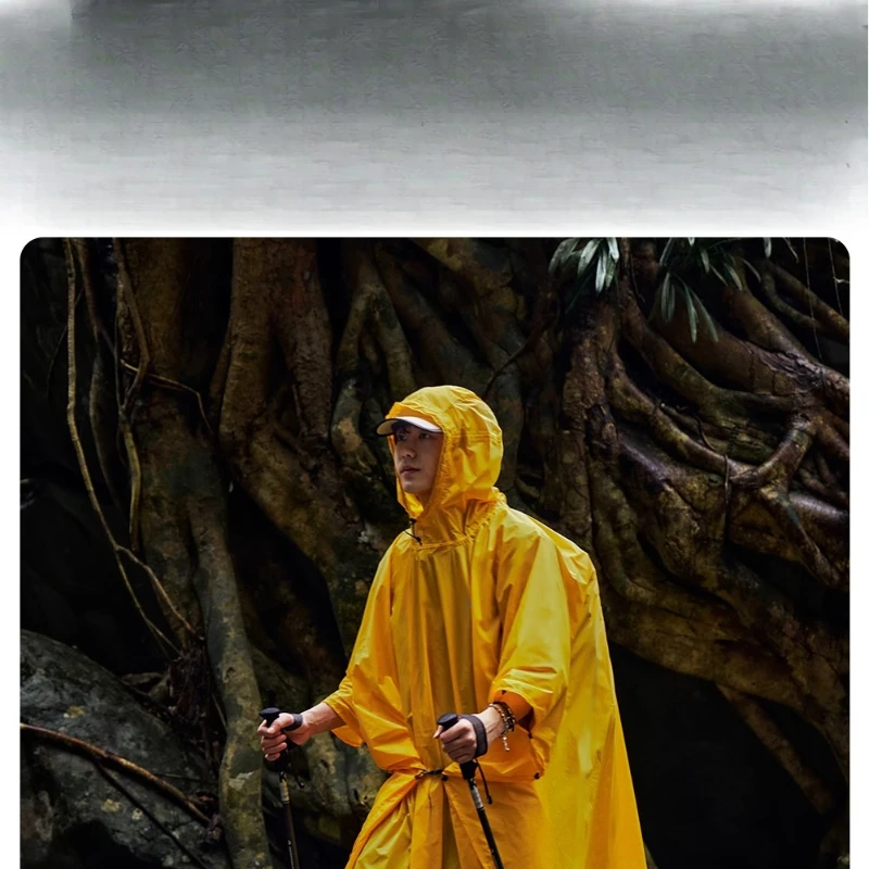 

Outdoor Raincoat Mountaineering Professional Hiking Lightweight Poncho 3-in-1 Canopy Riding Adult Portable
