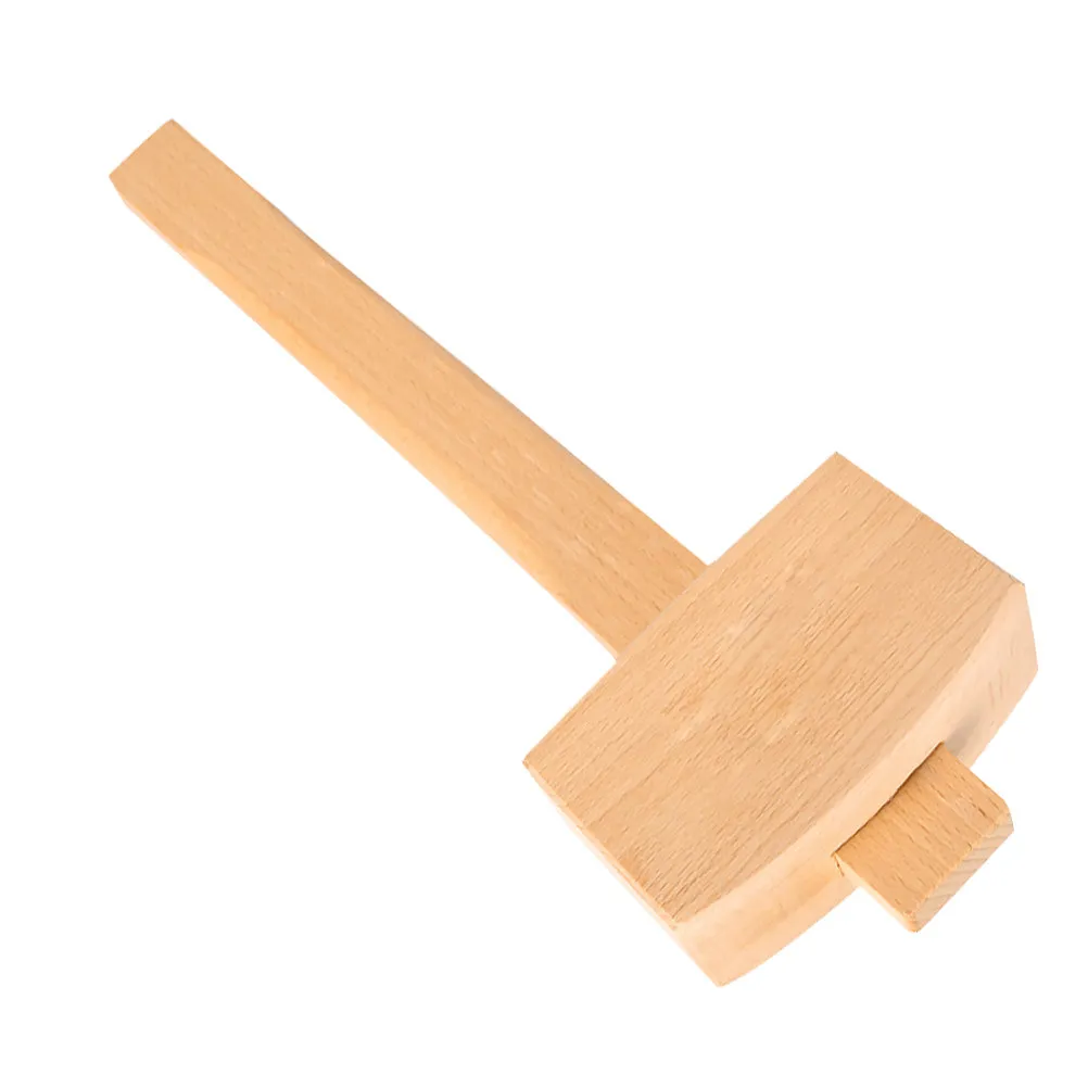 1Pcs Durable Wooden Hammer Practical Handmade Mallet Lightweight Portable Tool for Wood Rubber Plastic Knocking