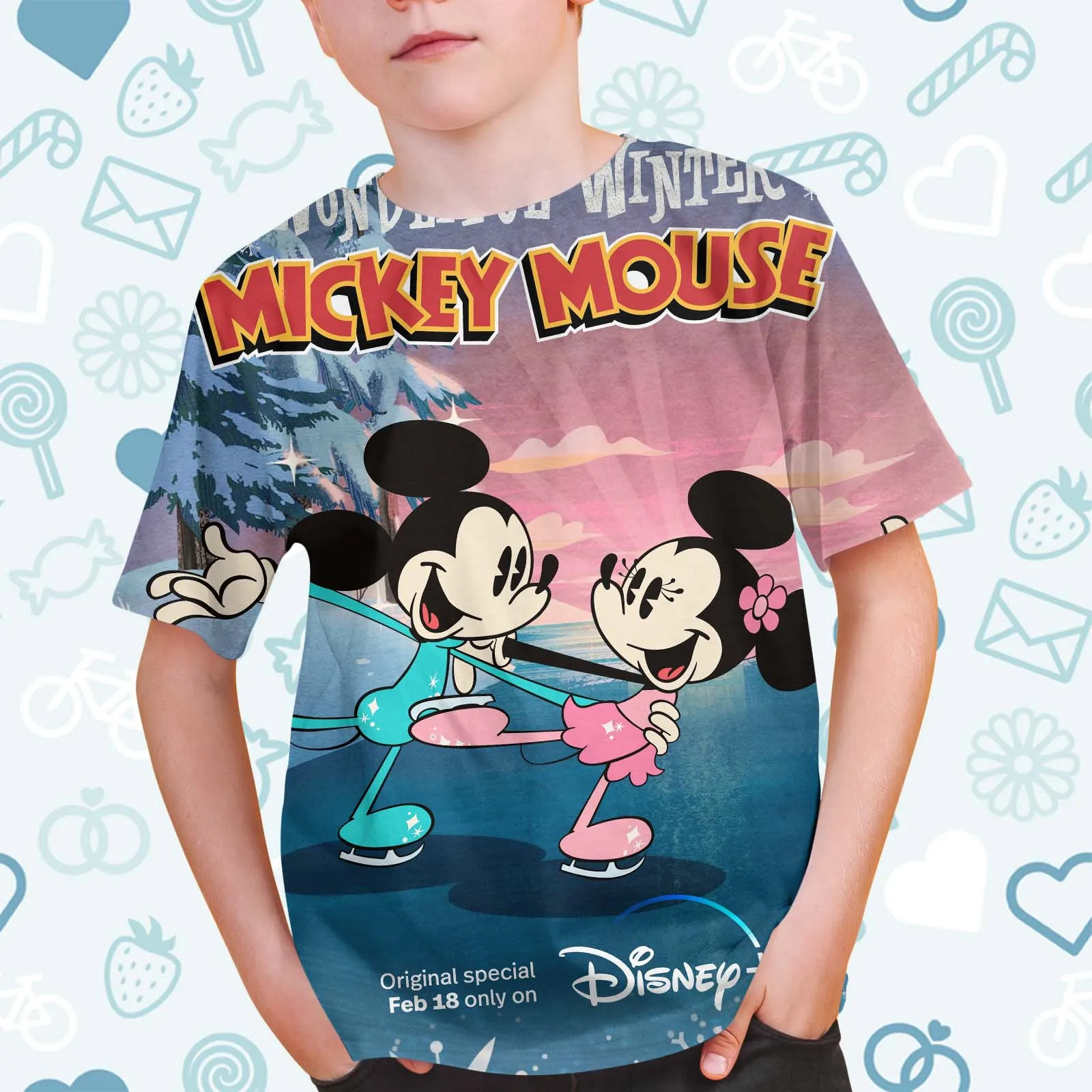 

2024 Summer Disney Mickey Mouse Donald Duck Men's T-Shirt Cartoon Tops Boys Girls Short Sleeve Kids Cute Funny Tops Tee