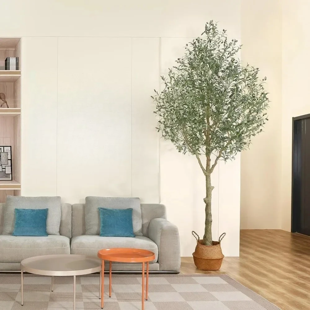 

L # Seagrass Basket, Perfect Tall Faux Topiary Silk Tree For IndoorArtificial Olive Tree 10 Feet Fake Olive Plant And Handmade