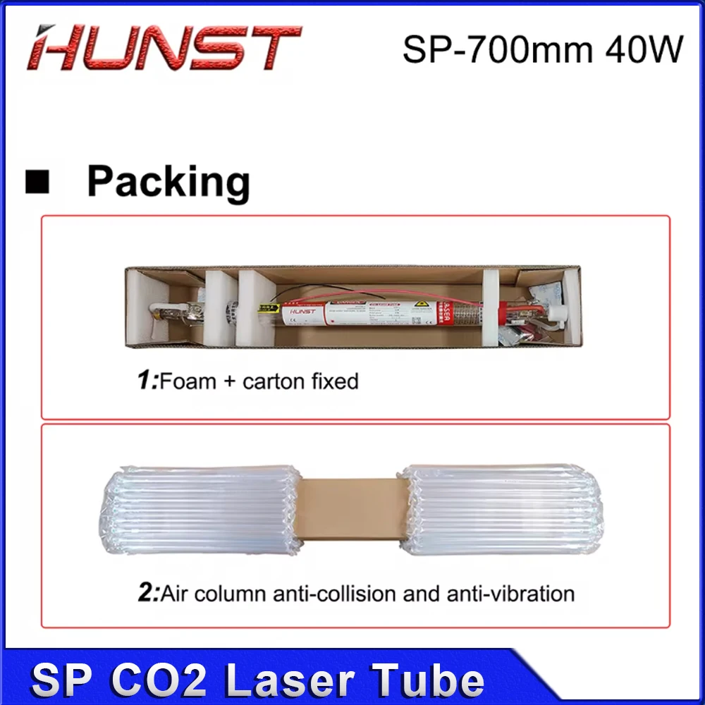 Hunst SP 40W Co2 Laser Tube Diameter 55mm Length 700mm Suitable for Engraving and Cutting Machine