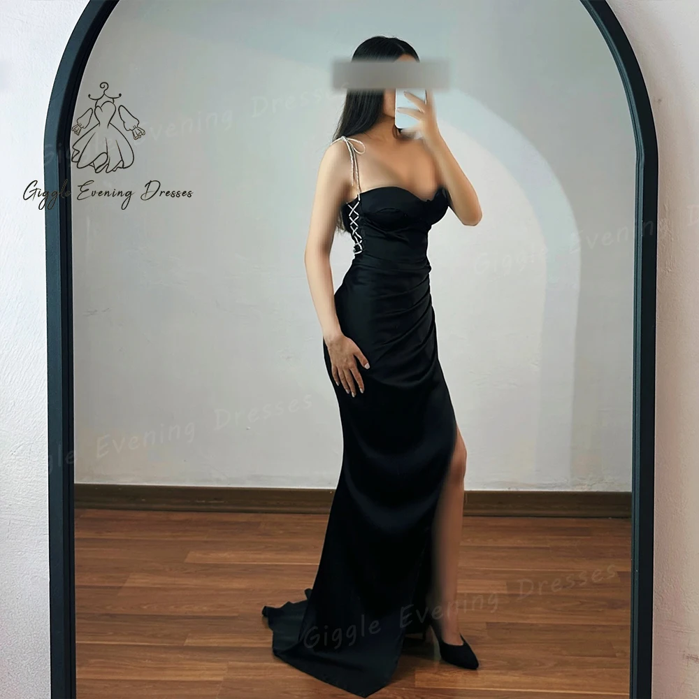 Giggle Spaghetti strap Pleat Mermaid for women elegant Party Dress Floor Length Close-fitting saudi evening dresses luxury 2024