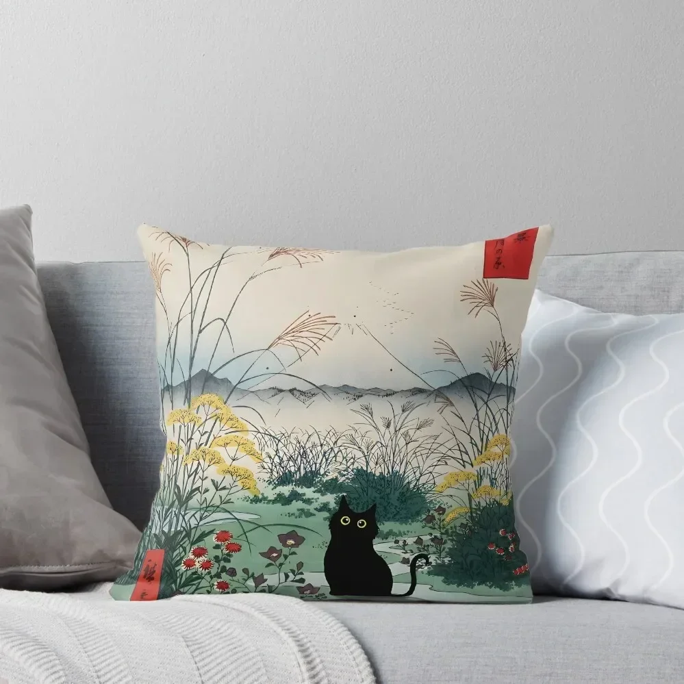 

Black Cat Otsuki Plain in Kai Province Throw Pillow Pillowcases Cushion Covers Sofa Cusions Cover pillow