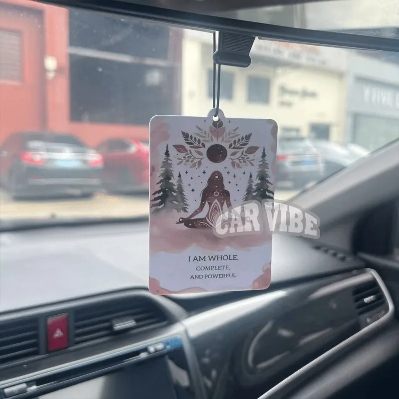 Yoga-style amulet / protection symbol car air freshener pendant — rearview mirror decor. Creative design, ideal gift for friends