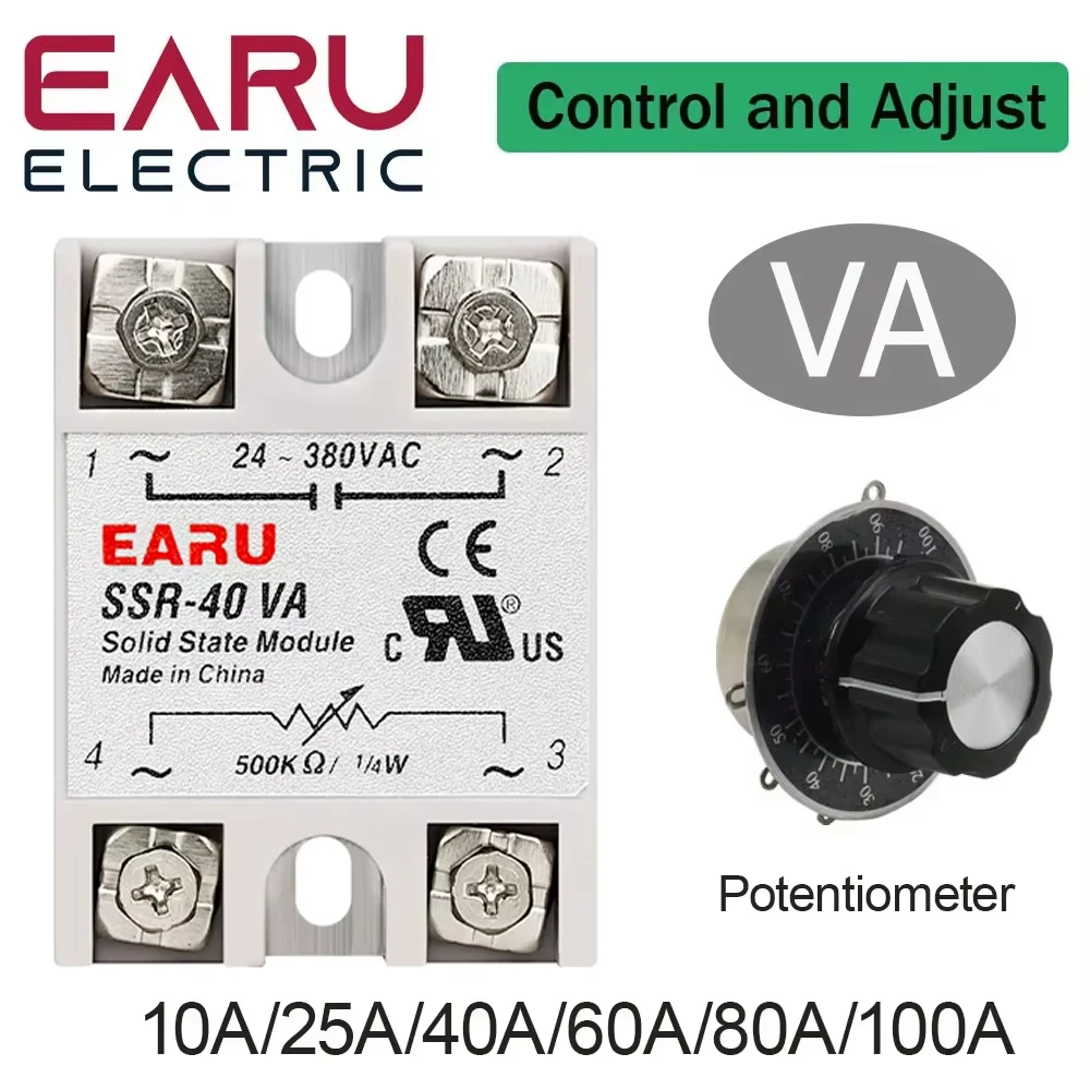 SSR-10VA SSR-25VA SSR-40VA SSR relais à semi-conducteurs régulateur de tension sortie AC24-380V + po