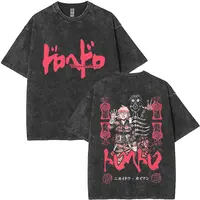 Washed Vintage Anime Dorohedoro Kaiman T Shirt Men Women Gothic Manga Rock T-shirt Men's Hip Hop Oversized Short Sleeve T-shirts