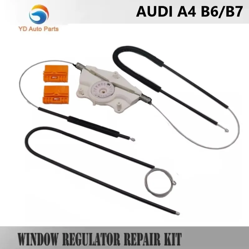 

2000-2008 WINODW KIT FOR AUDI A4 B6/B7 WINDOW REGULATOR CABLES AND CLIPS FRONT-RIGHT SIDE