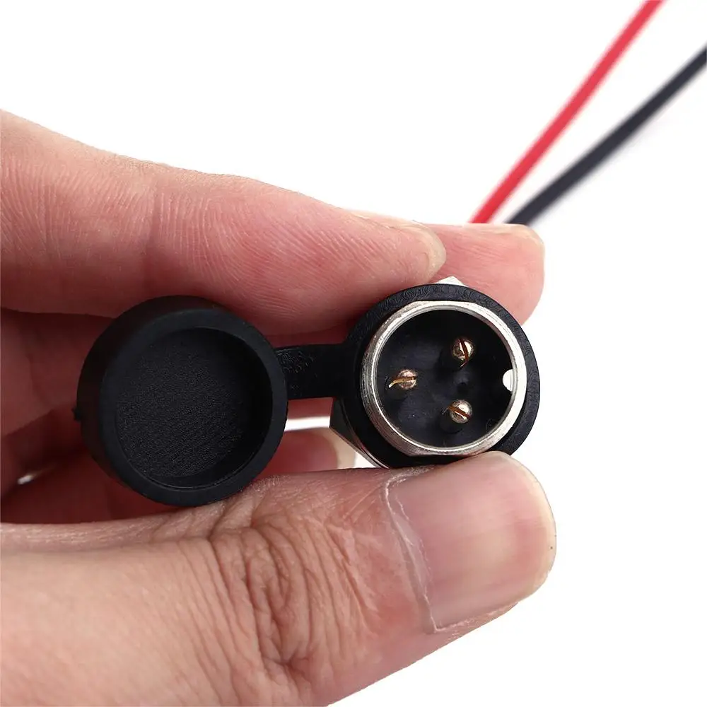 Cycling Durable Round Head 24V 36V Three-hole Jack Socket Inline Connector Battery Charging Charging Port