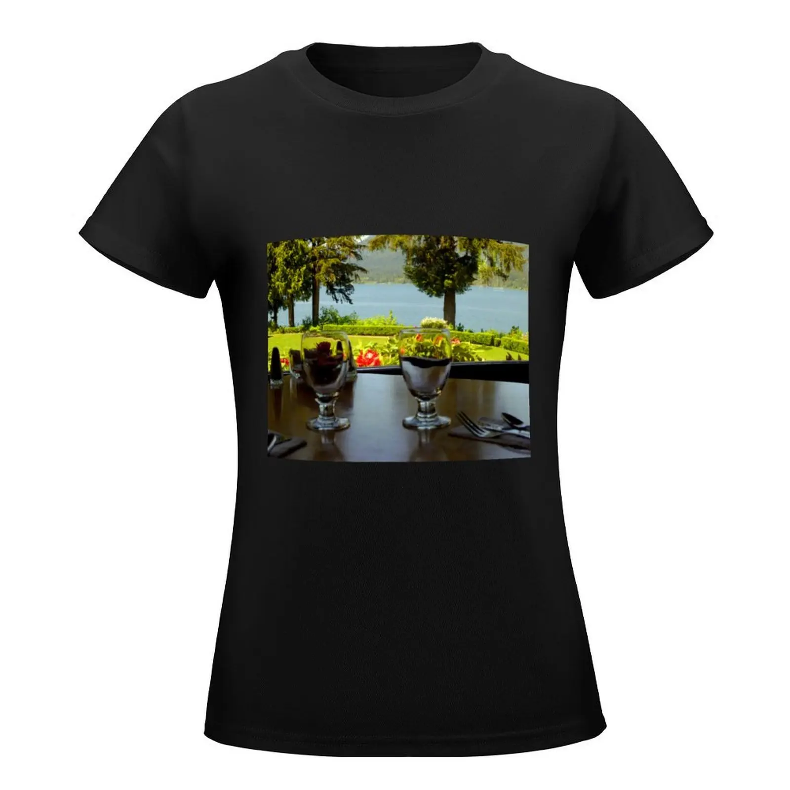 Table For Two at Lake Quinault Lodge T-Shirt aesthetic clothes Blouse korean fashion Short sleeve tee ariat shirts for Women