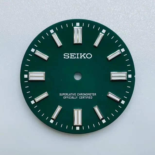 28.5mm new NH35 dial/NH36 dial green luminous dial without date dial S logo log version for Seiko mod