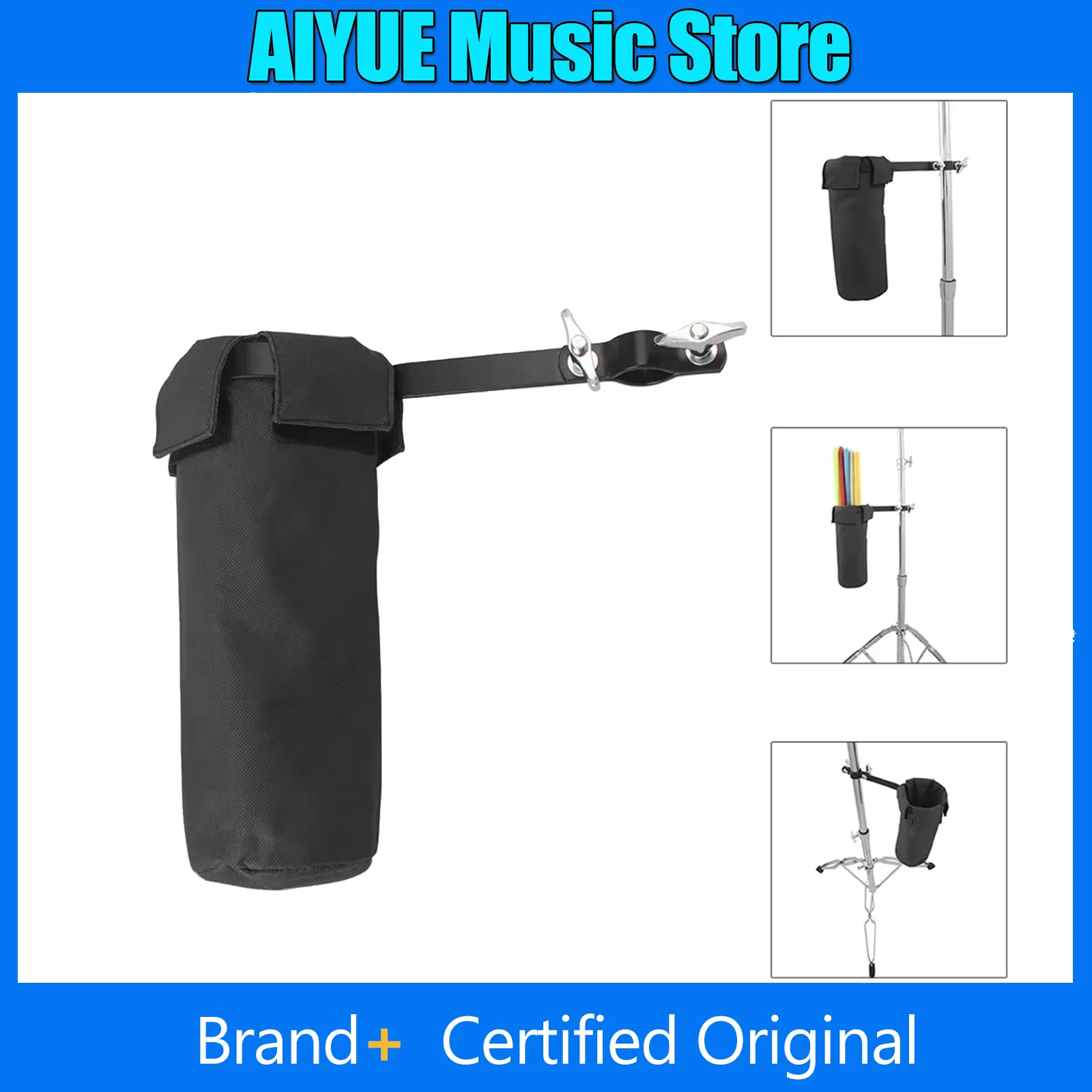 

Чехол для барабанных палочек, черный цилиндрический держатель для палочек, из ткани Оксфорд 600D, для ударных инструментов