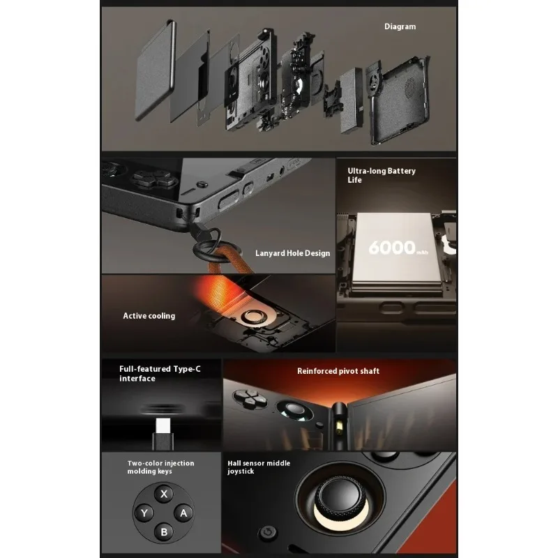 6inch 1080P 120Hz AMOLED Screen 6000mAh Portable Android  Thor Game Console Handheld Console Dual Screen Flip Game Machine - view 5