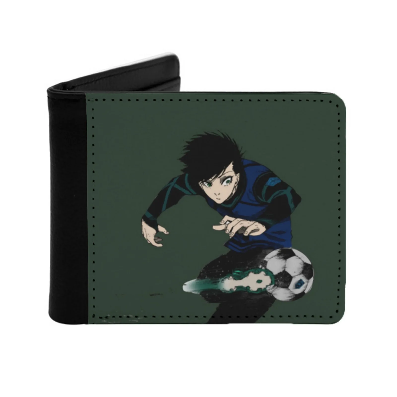 

Blue Lock Itoshi Rin Personalized Men's Leather Wallet Card Money Bag Pu Leather Wallet Itoshi Rin Rin Itoshi Anime Blue Lock