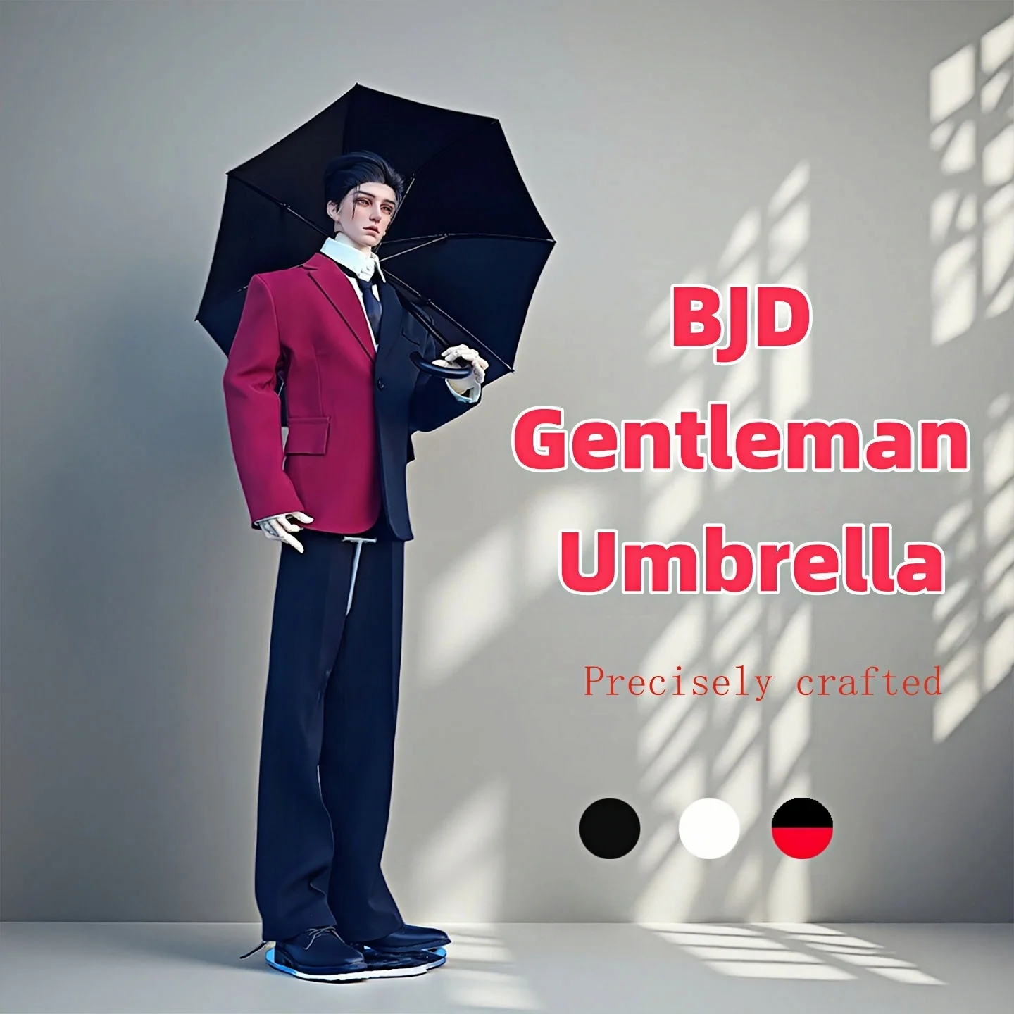 Uncle BJD 1/2 Scale Mini Umbrella for 70/75cm Dolls, 3 Colors - Not For Human Use, Gentleman Photo Prop & Decor super small