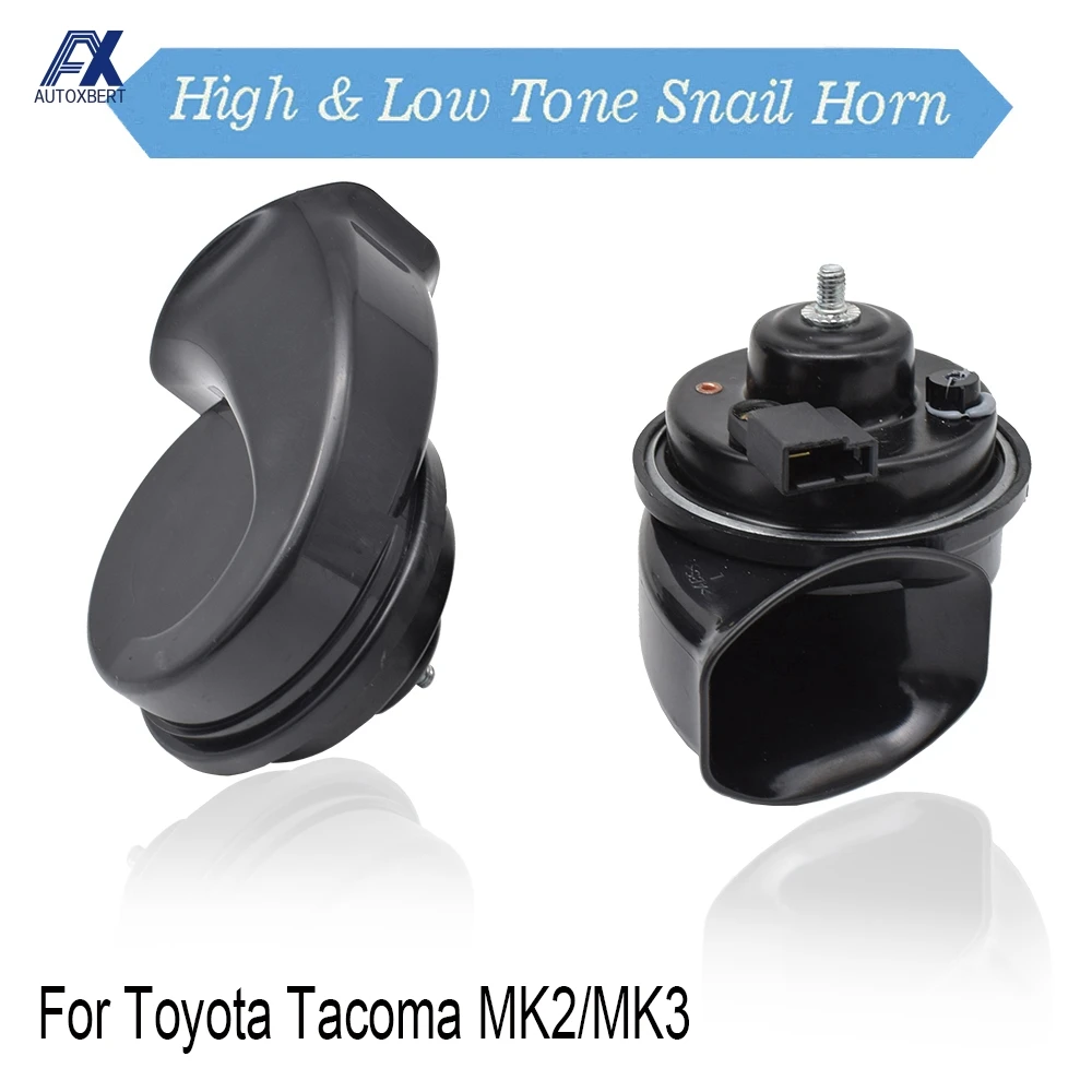 12V 110-125db Snail Horn Loud Waterproof 410/510Hz High Low Tone Car Horns For Toyota Tacoma N300 2016 2017 2018 2019 2020